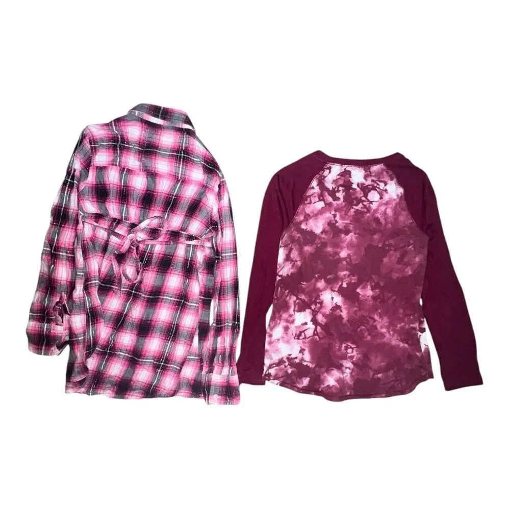 Justice Girls Lot of Five Shirts & Pants Sweatshirt Dress Pajama Top Sz 10 EUC